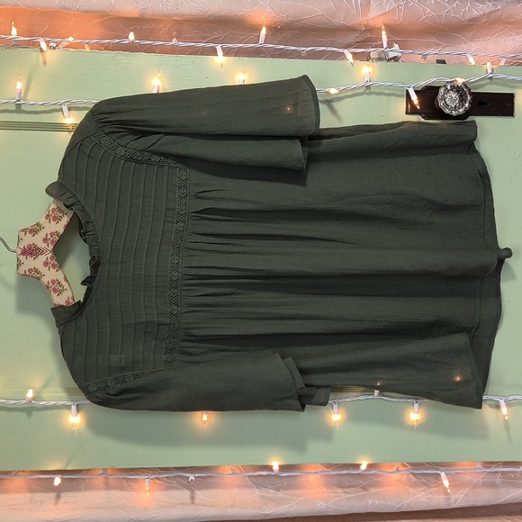 Women's Nanette Lepore Olive Green Lightweight Blouse L - Picture 3 of 13